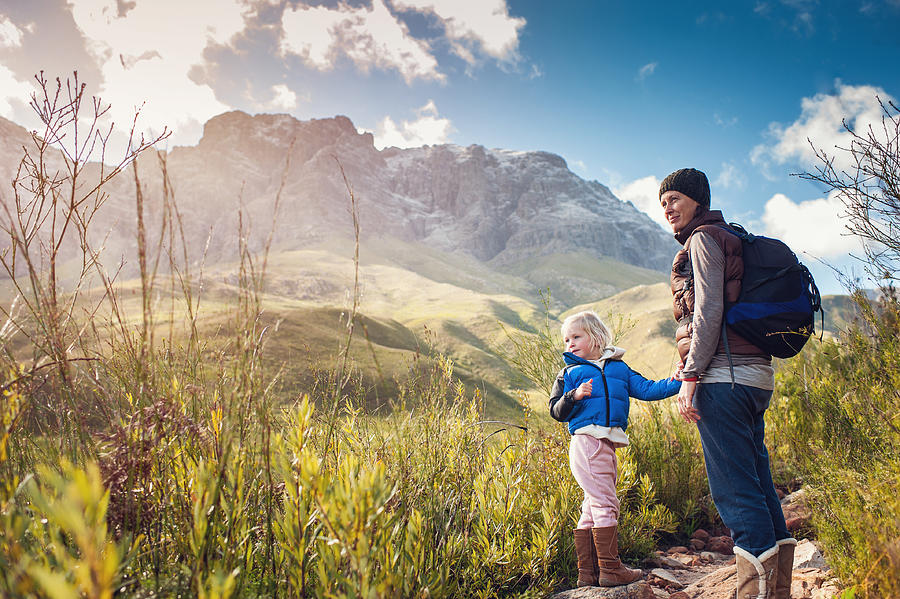 Mother and Daughter Hiking Outdoors Photograph by Wilpunt