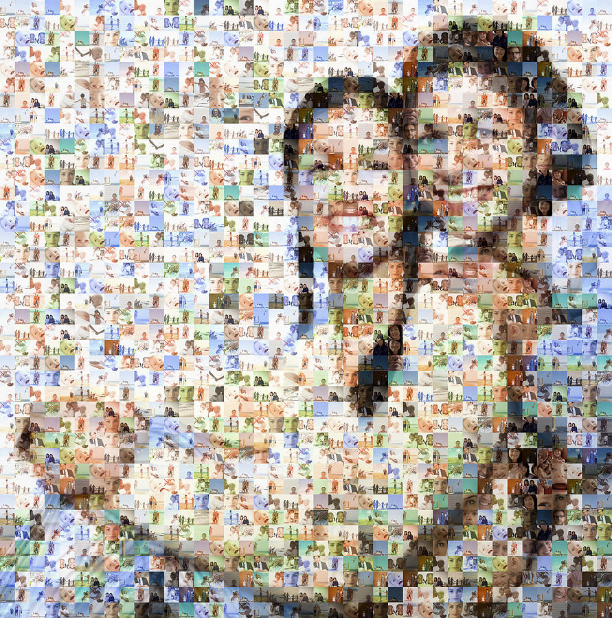 Mother and daughter made out of family imagery Photograph by Thomas Northcut