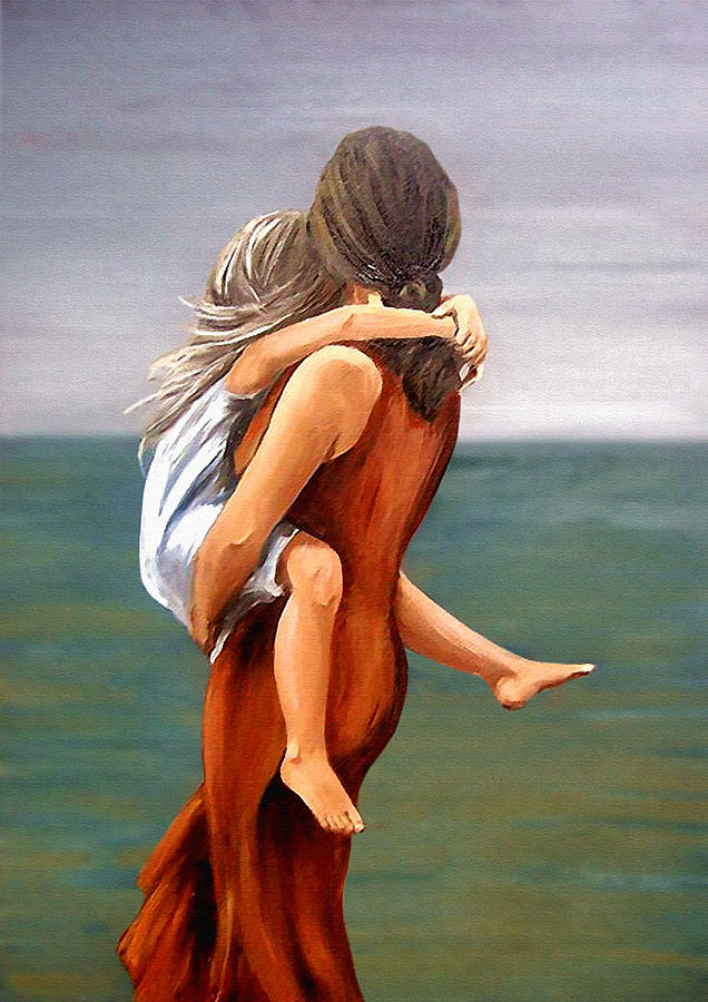 Figurative Painting - Mother and daughter by Natalia Tejera