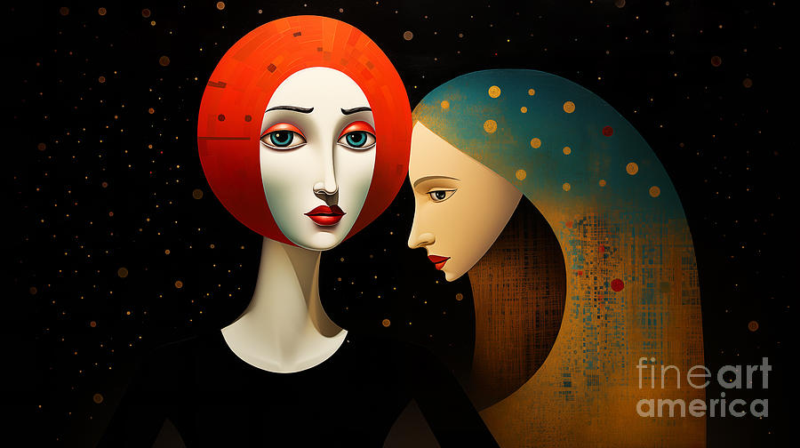 Mother and daughter Digital Art by Odon Czintos