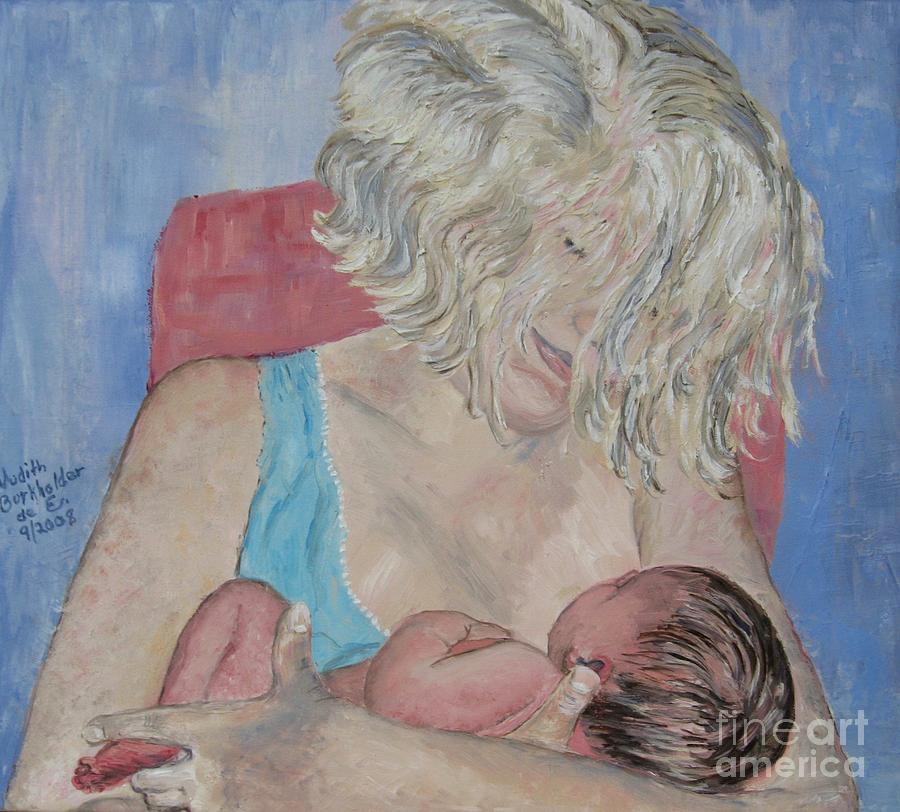 Mother and Newborn - SOLD Painting by Judith Espinoza