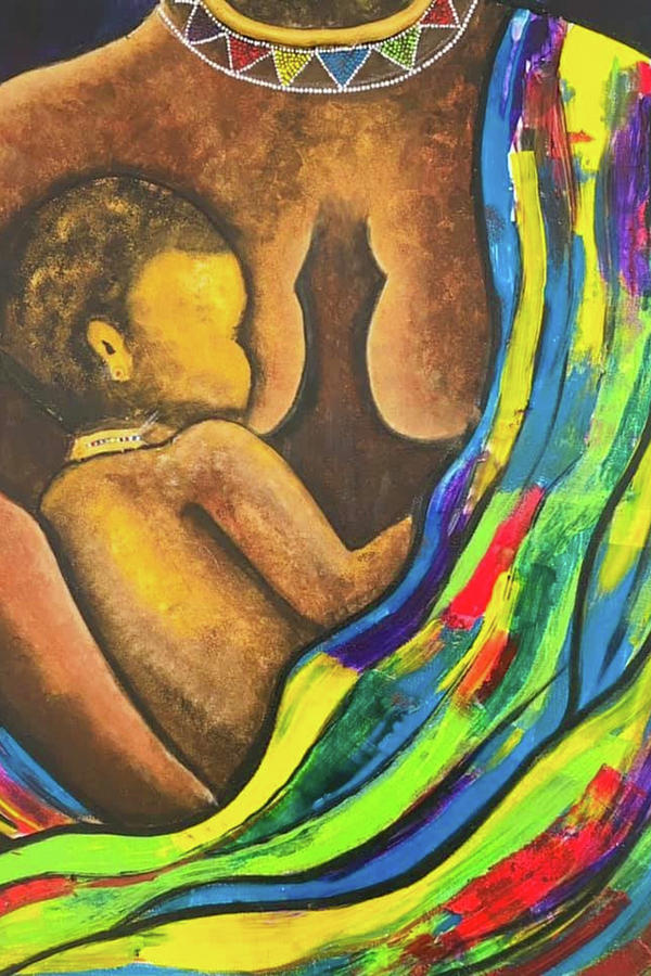 Abstract Painting - Mother-Child Painting by IRA World Art