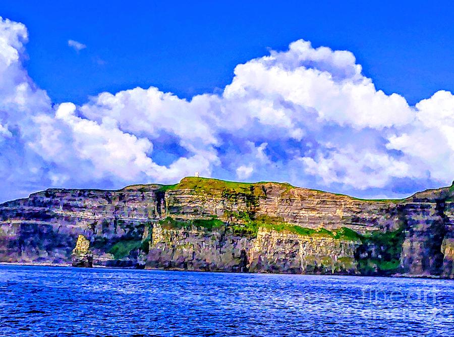 art prints of inMother cliffs County clare Ireland  Painting by Mary Cahalan Lee - aka PIXI