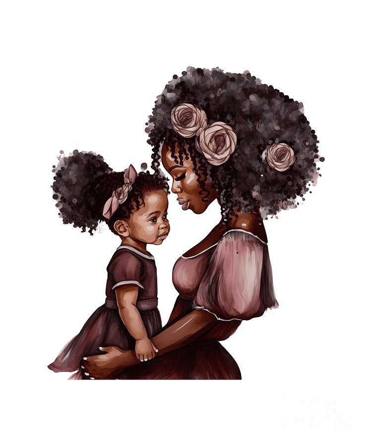 Mother Daughter African American Portrait Digital Art by Heidi Joyce ...