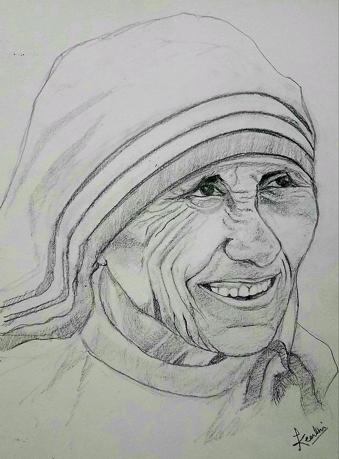 Mother Mary Teresa Painting by Keerthi A | Fine Art America