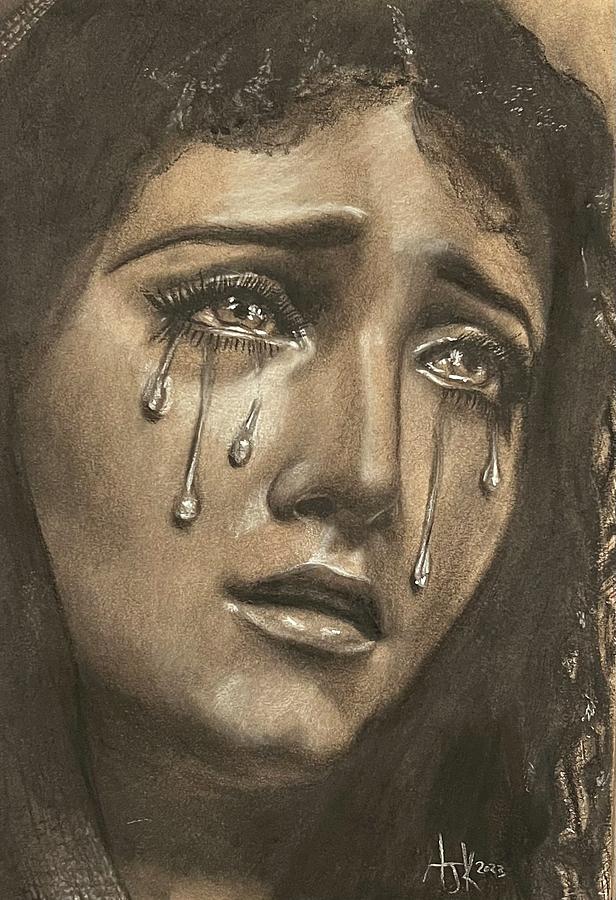 Mother Most Sorrowful Drawing by Anna Kayatin - Fine Art America