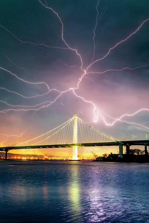 Mother Nature Appears,Lightning Storm, Oakland Photograph by Vincent James