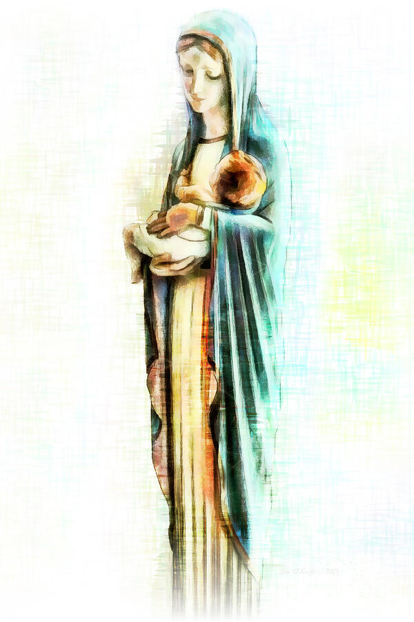 Madonna Digital Art - Mother Of God by Jean OKeeffe Macro Abundance Art