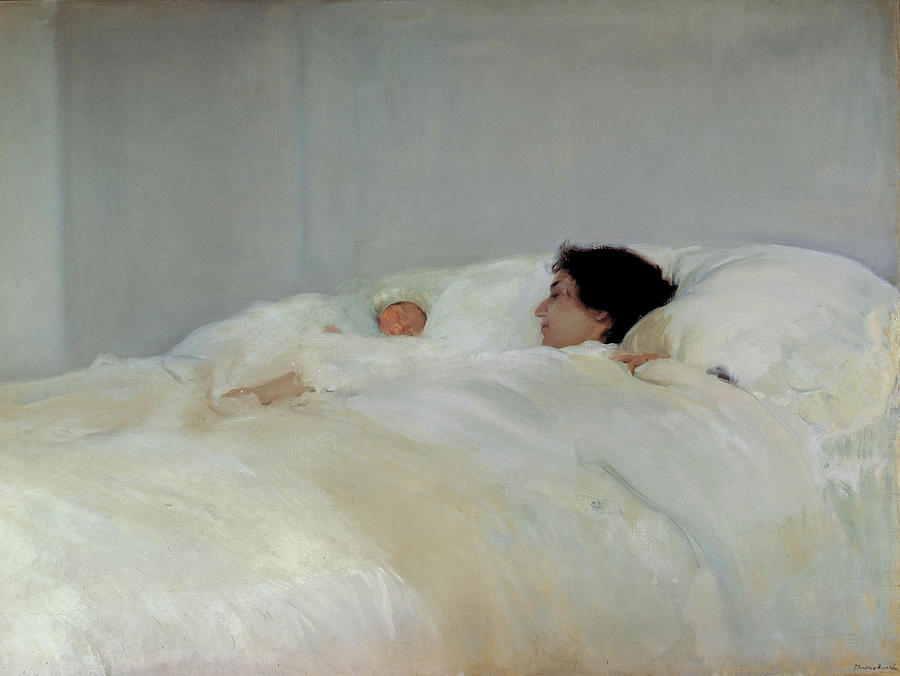mother, Oil on canvas, 1895. Painting by Joaquin Sorolla -1863-1923-