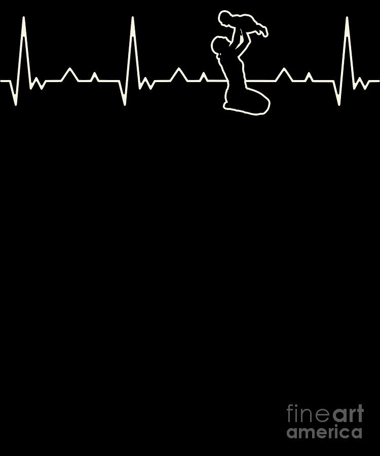 Mother playing with baby Heart Love EKG Pulse Beat Digital Art by Filip ...