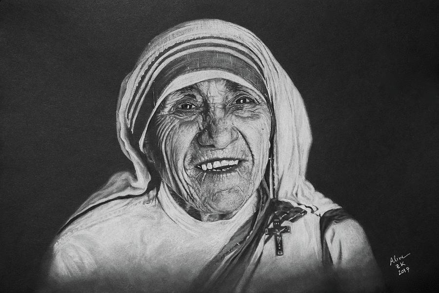 Mother Teresa Drawing By Aline Zonta Kleefstra - Fine Art America