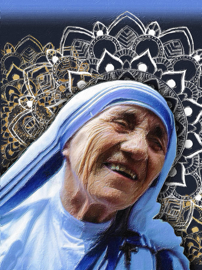 Mother Teresa Smile Painting by Tony Rubino