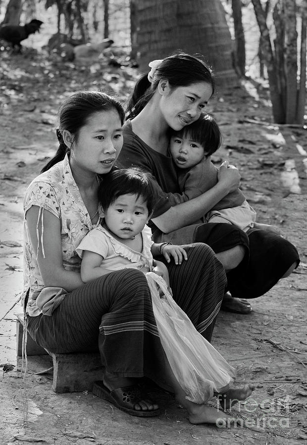 Mothers and Children - Laos Photograph by Craig Lovell