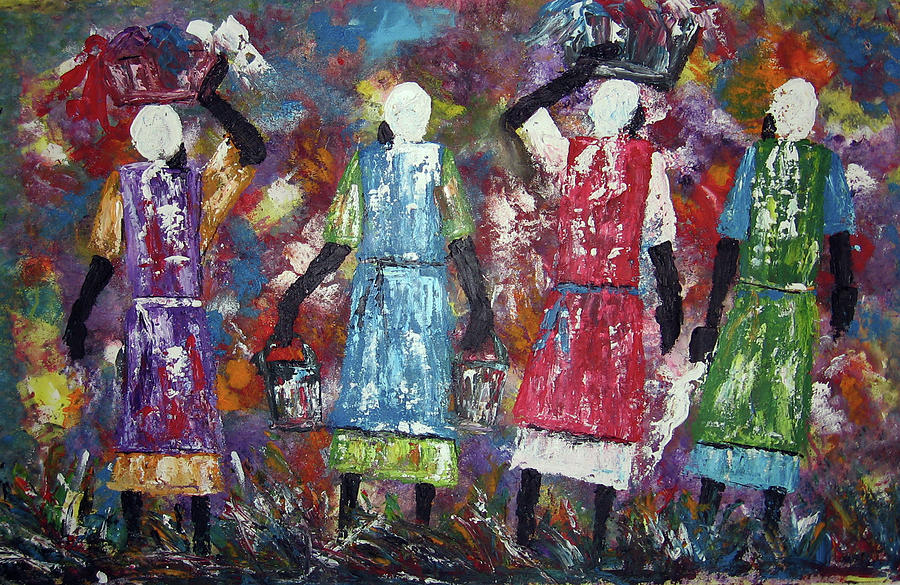 Mothers Come Home Painting by Peter Sibeko