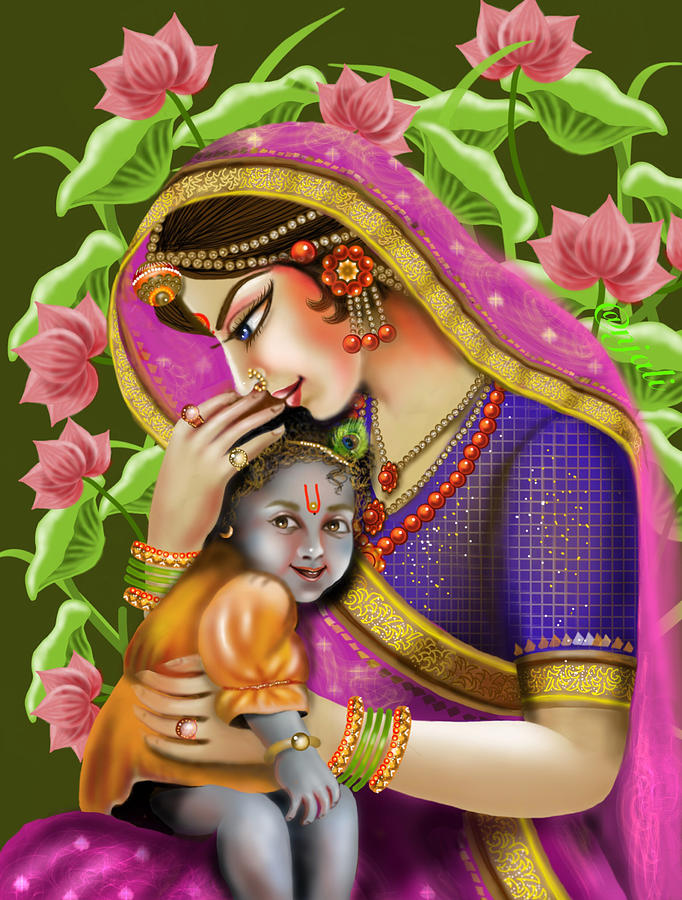 Flower Digital Art - Mothers love by Anjali Swami