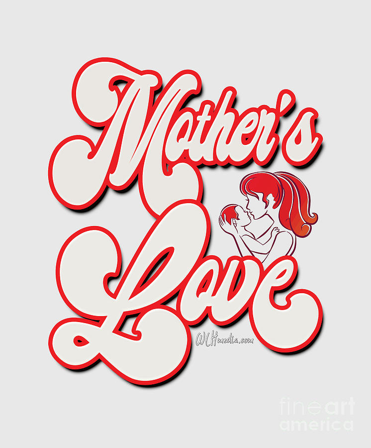 Mothers Love Word Art Digital Art by Walter Herrit