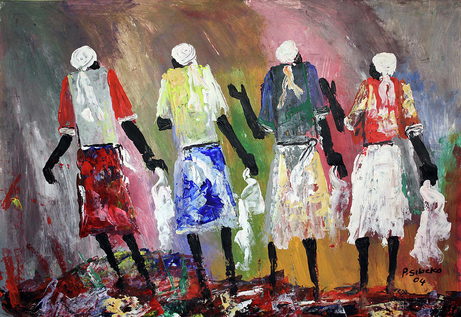 Mothers Of Peace Painting by Peter Sibeko 1940-2013