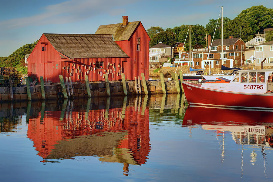 Motif #1 and the Amie - Rockport Harbor Photograph by Nikolyn McDonald