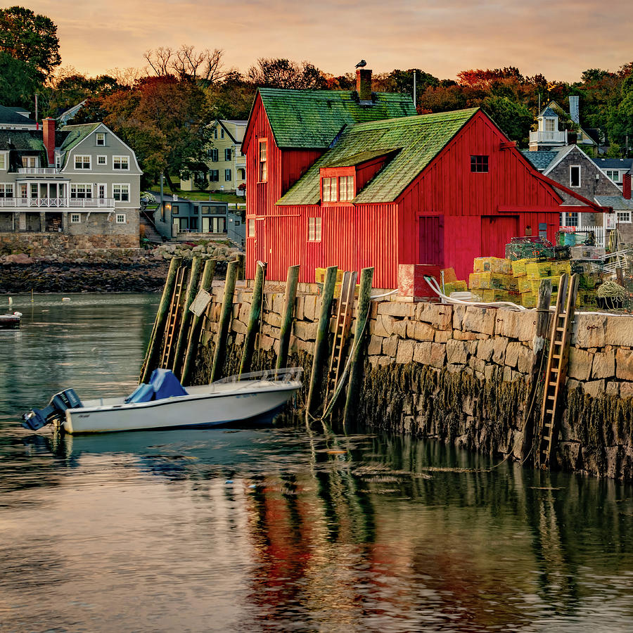Motif 1 Photograph - Motif #1 Little Red Shack - Rockport MA 1x1 by Gregory Ballos