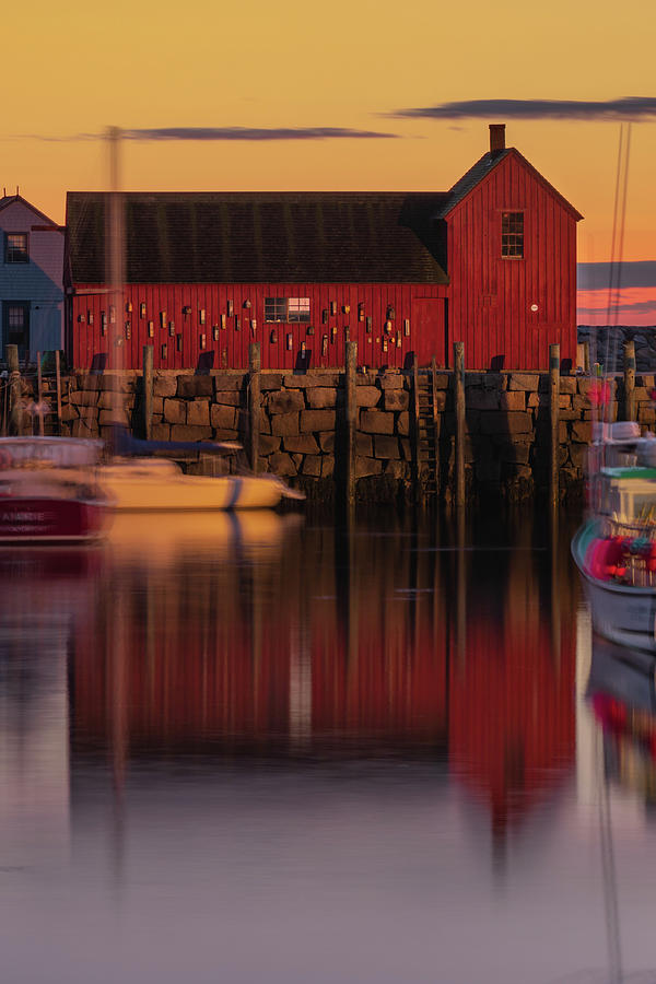 Motif 1 Photograph - Motif #1 Morning Reflections in Rockport Harbor by Gregory Ballos