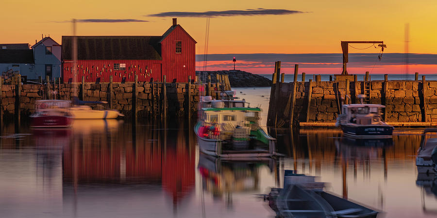Motif 1 Photograph - Motif #1 Sunrise Panorama - Rockport Massachusetts by Gregory Ballos