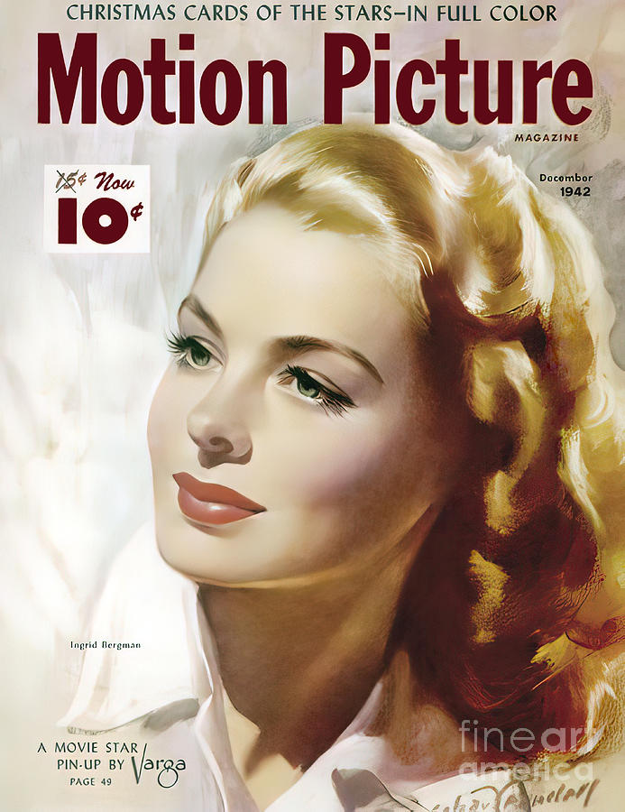 Motion Picture 1942 Magazine Cover Ingrid Bergman Photograph by Carlos Diaz