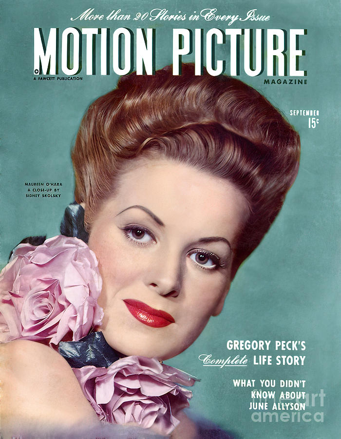 Motion Picture Magazine Cover Maureen OHara Photograph by Carlos Diaz