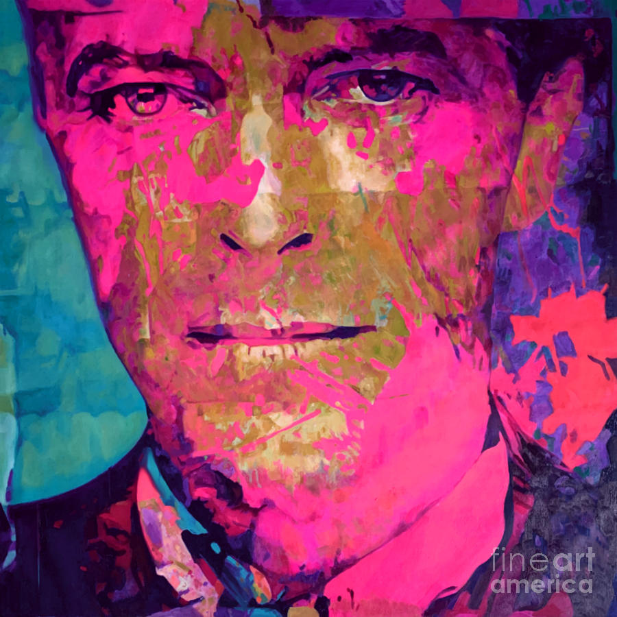 Motiv David Bowie Pink Blue - Scarf Face Part 2 Painting by Felix Von Altersheim