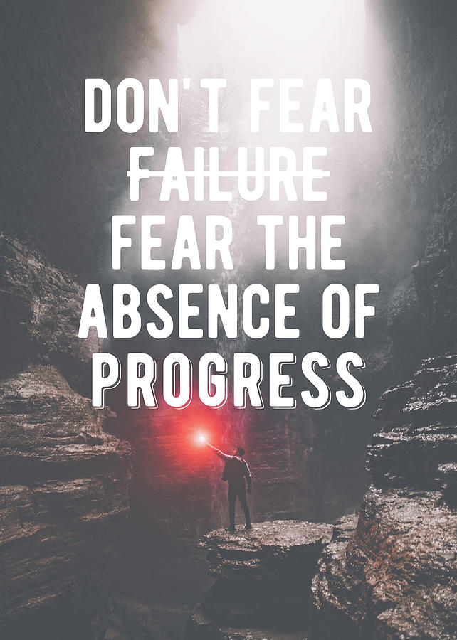 Motivation - Don't Fear Failure Quote Digital Art by Motivational Flow