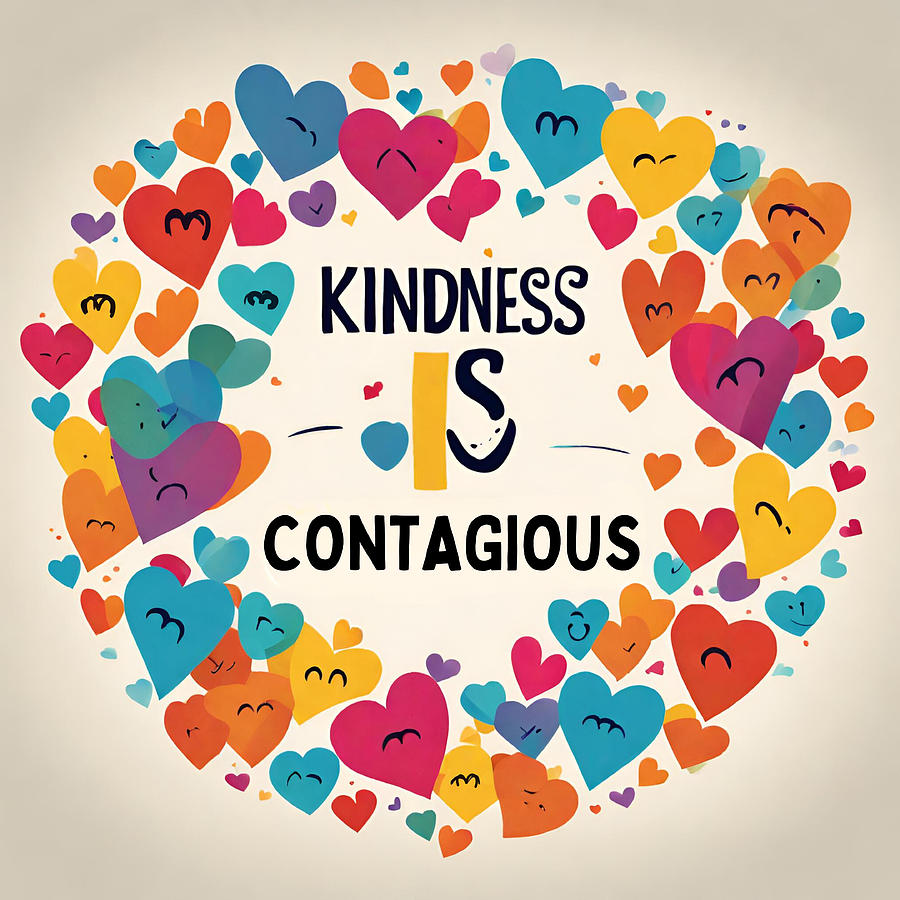 Motivational Quote - Kindness is Contagious Digital Art by Eve Designs ...