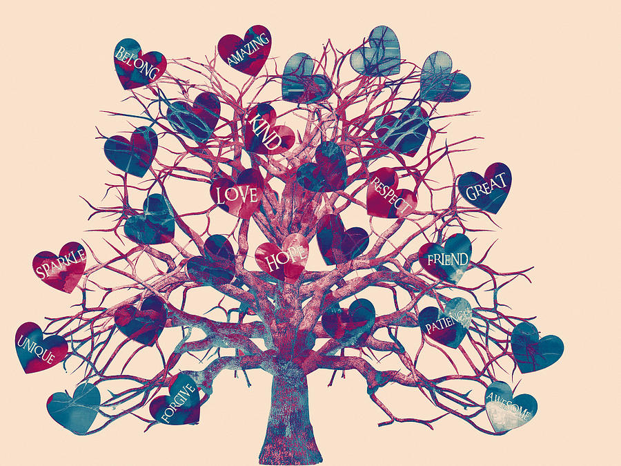 Motivational Tree Of Hope With Soft Pink Background Digital Art by Michelle Liebenberg