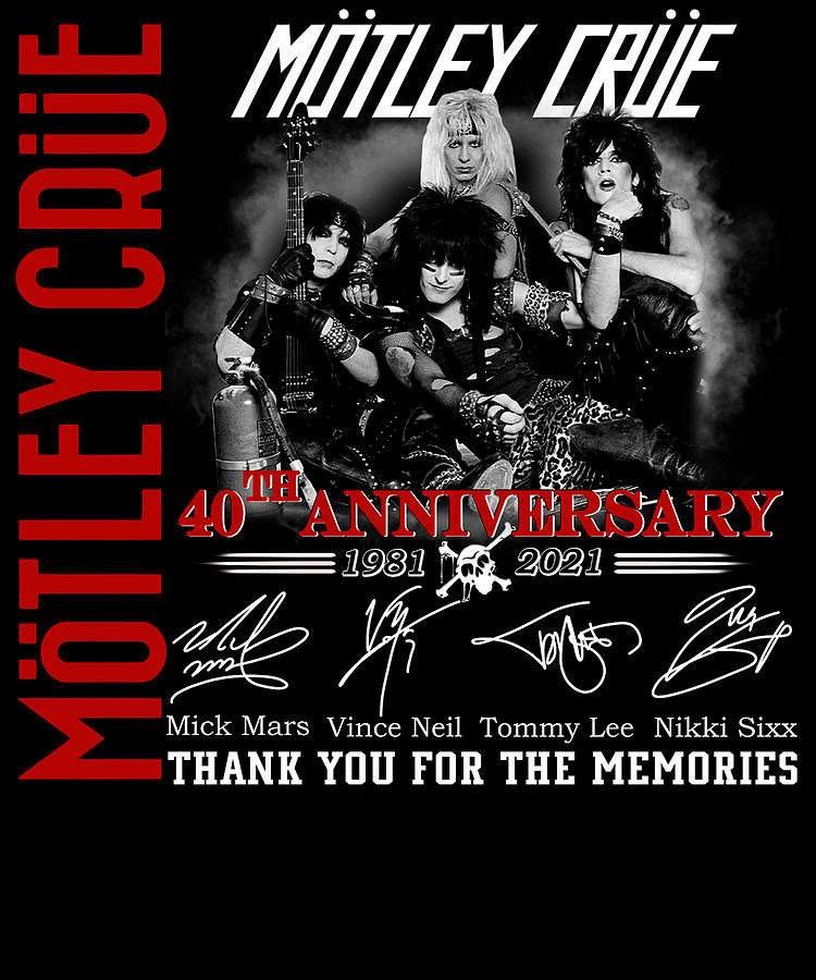 Motley Crue 40th Anniversary 1981 2021 Thank You Memories Signatures ...