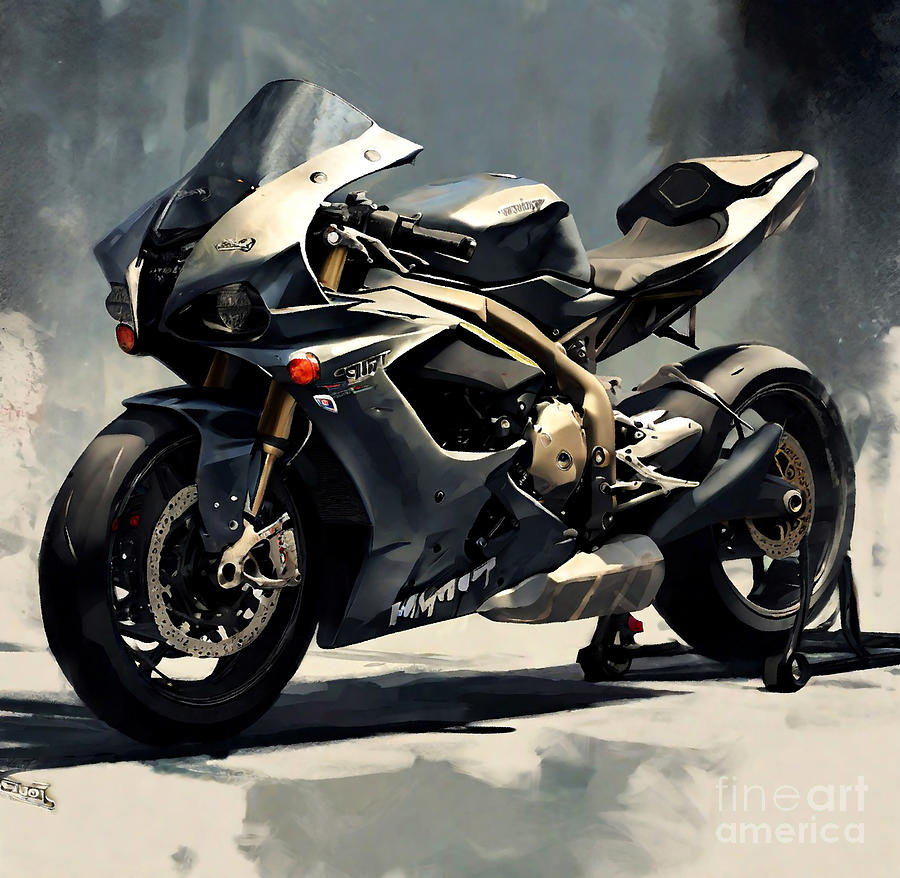 Moto Triumph Daytona 765 Back View 2020 Bikes Superbikes British Motorcycles Drawing By Cortez 1985