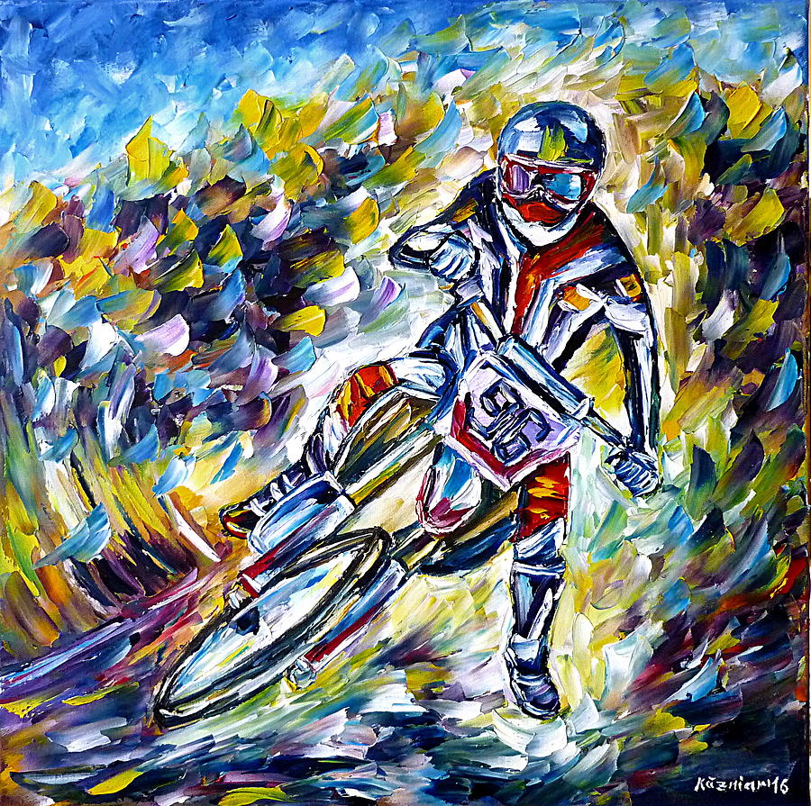 Motocross II Painting by Mirek Kuzniar