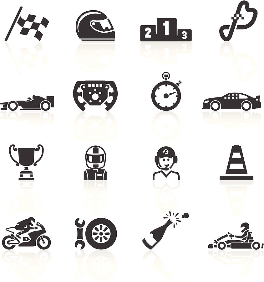 Motor Racing Icons Drawing by youngID