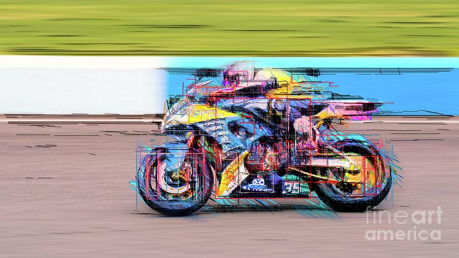 Motorbike Racing Action Sport - Colour 4 Digital Art by Philip Preston