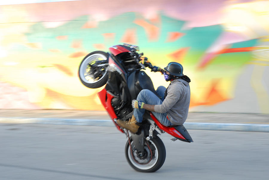 Motorbike Rider, Wynwood District, Miami, Florida Photograph by Earth And Spirit