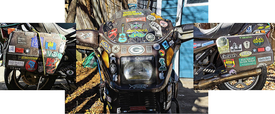 Motorbike with stickers Photograph by Steven Ralser