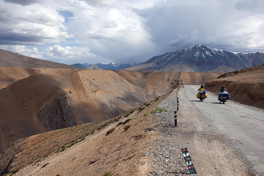 Motorbikers on Cloudy Day Plateau Mora India Photograph by Pavliha