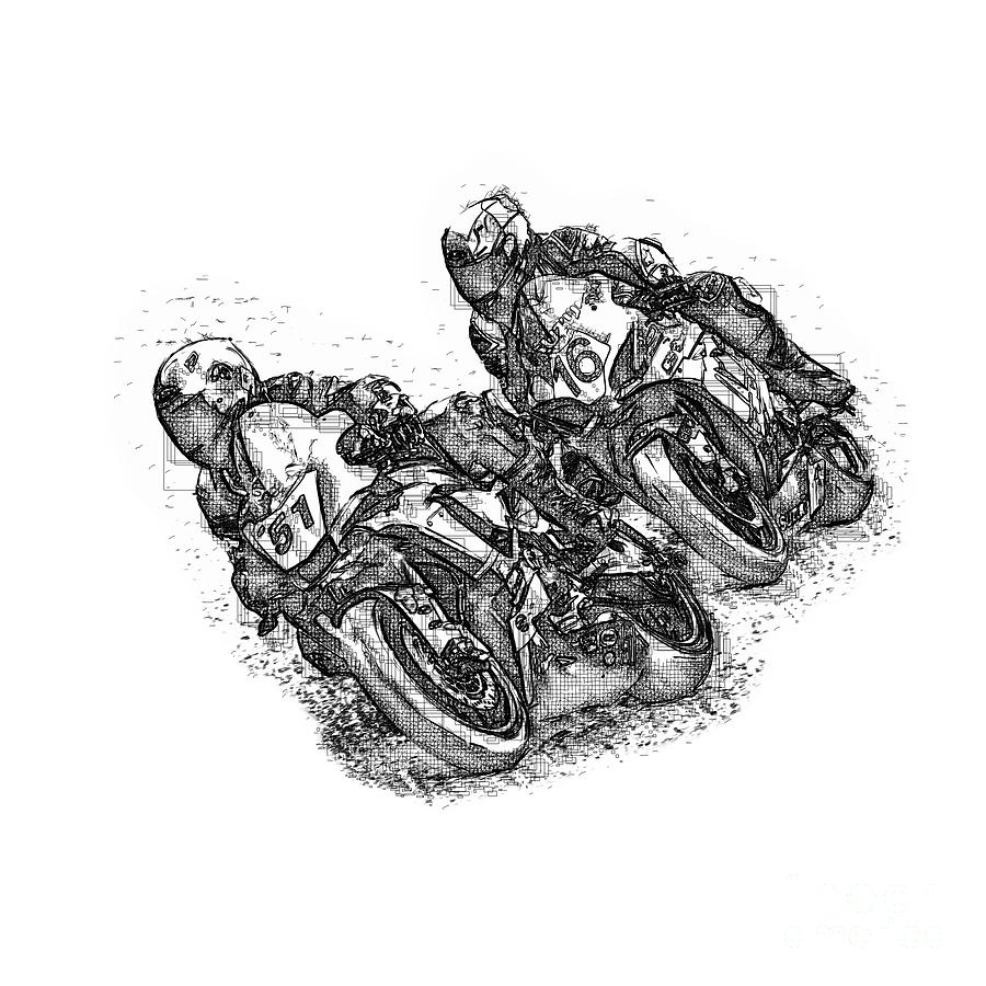 Motorcycle Action Sport Racing - 1 Digital Art by Philip Preston