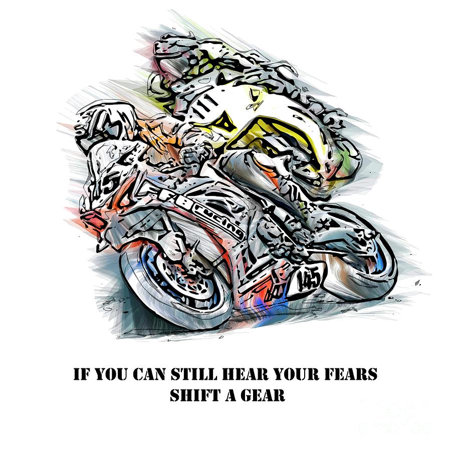 Motorcycle Action Sport Racing - 3 Digital Art by Philip Preston