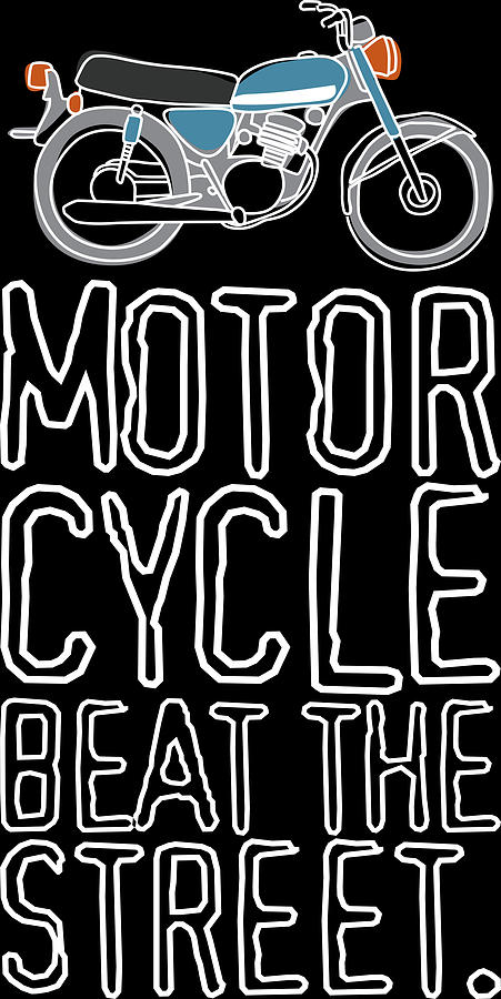 Vintage Digital Art - Motorcycle Beat the Street by Long Shot