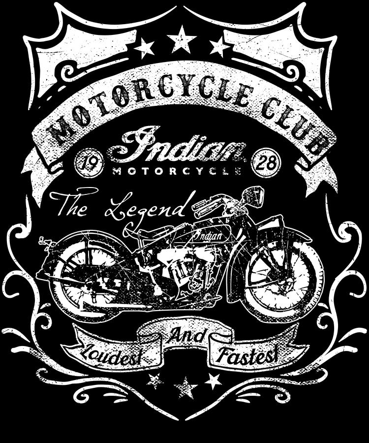Vintage Digital Art - Motorcycle Club Indian Motorcycle by Jacob Zelazny