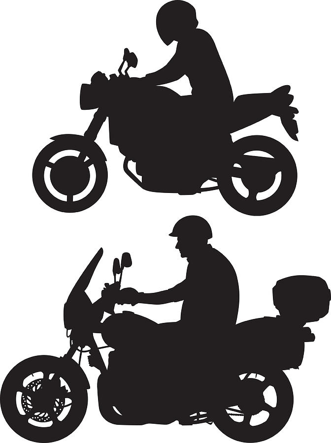 Motorcycle Rider Silhouettes Drawing by JakeOlimb