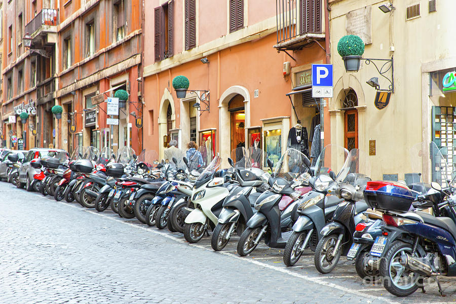 Motorcycles of Rome Italy Photograph by ELITE IMAGE photography By Chad McDermott