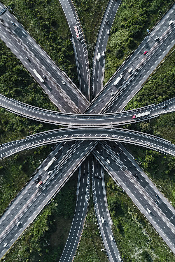 Motorway intersection, Bristol, United Kingdom Photograph by Abstract Aerial Art