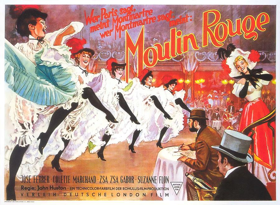 Vintage Mixed Media - Moulin Rouge, 1952, Germany by Movie World Posters