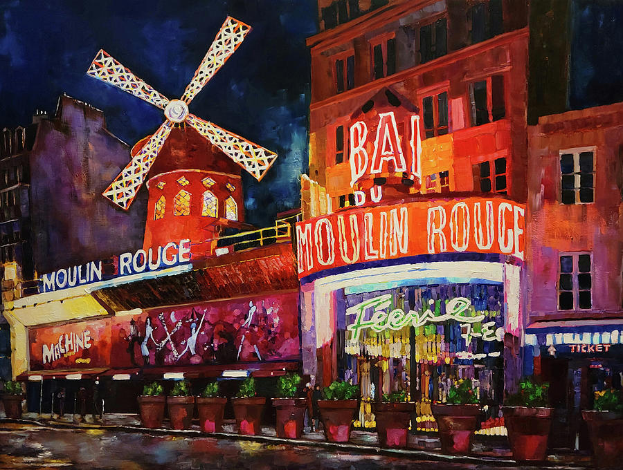 Moulin Rouge Nights Mixed Media by Sarah Ghanooni