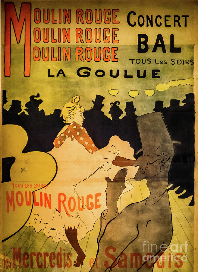 Moulin Rouge Vintage Poster by Henri de Toulouse-Lautrec Photograph by Henri de Toulouse-Lautrec