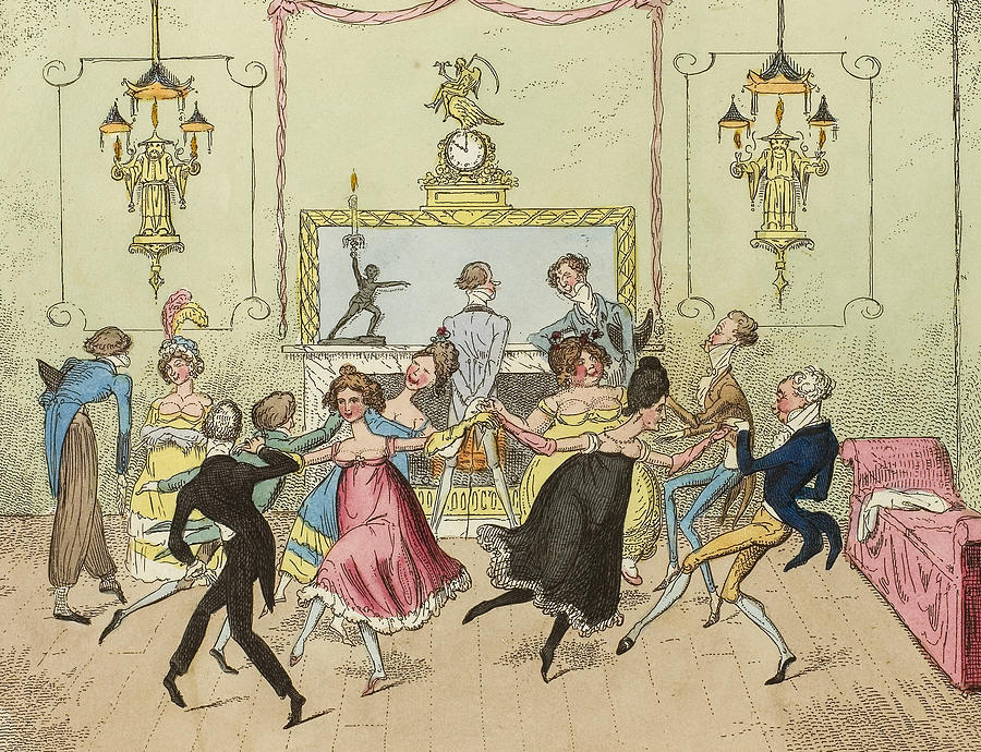 Moulinet-Elegances of Quadrille Dancing Relief by George Cruikshank